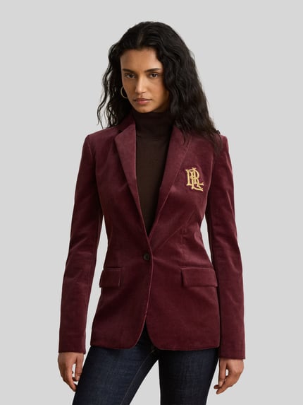 Lauren Ralph Lauren Regular Fit Kurzblazer mit Logo-Applikation Bordeaux 4