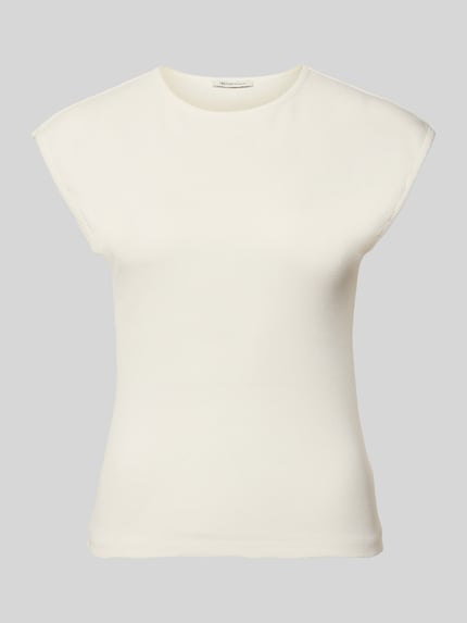 Produktfoto, Regular Fit T-Shirt aus Baumwoll-Mix von Tom Tailor Denim, efekt: jednolity kolor, damski t-shirt, mieszanka bawełny