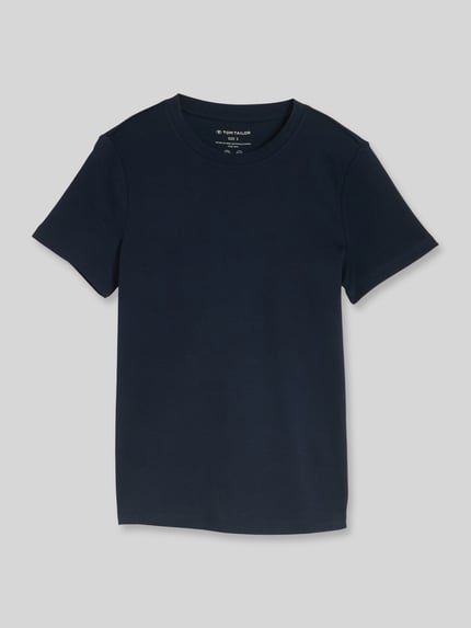 Tom Tailor Regular Fit T-Shirt aus reiner Baumwolle Dunkelblau 2