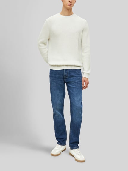 s.Oliver RED LABEL Regular Fit Strickpullover aus reiner Baumwolle Offwhite 1