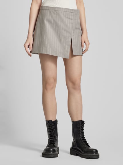 Weekday Minirok met streepmotief, model 'Mel' Taupe - 4