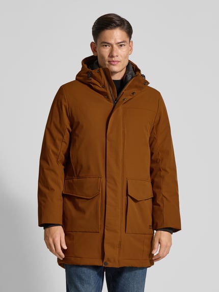 Tom Tailor Denim Regular Fit Parkamantel aus wasserdichtem Material Camel 4