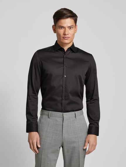 Seidensticker Slim Fit Businesshemd aus reiner Baumwolle Black 4