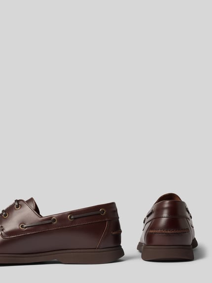 Produktfoto, brązowe loafersy z gładkiej skóry bydlęcej model 'Sienne_Slon_pllt' od BOSS, wytrzymała podeszwa, męskie