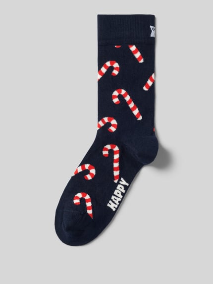 Happy Socks Socken aus elastischem Baumwoll-Mix Modell 'Candy Cane' Dunkelblau 1