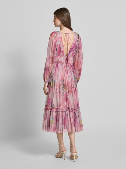 Lace & Beads Cocktailkleid mit V-Ausschnitt Rosa 5