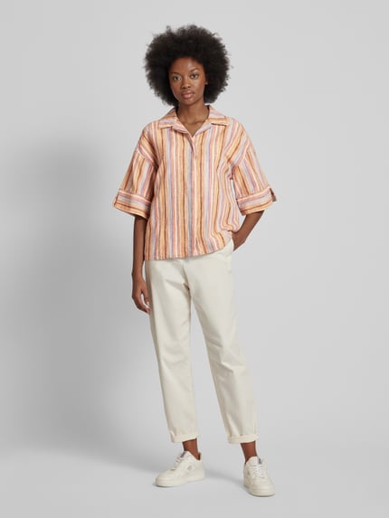 KnowledgeCotton Apparel Bluse mit 3/4-Arm Orange 1