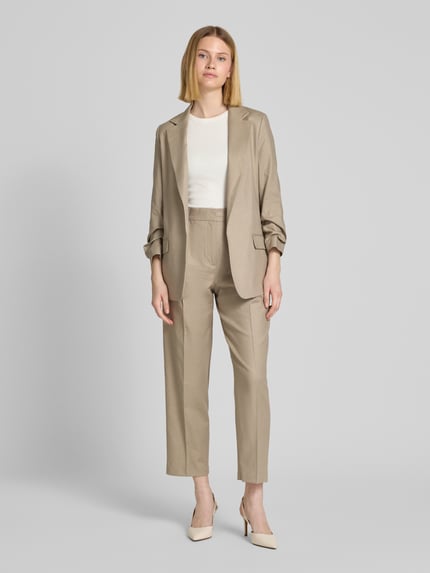 Jake*s Collection Spodnie lniane o kroju regular fit z wpuszczanymi kieszeniami Piaskowy 1