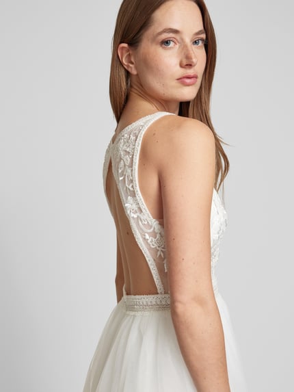 LUXUAR FASHION Bruidsjurk met hartvormige hals Offwhite - 6