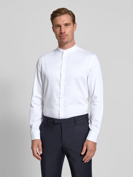 Jake*s Relaxed Fit Business Hemd mit Stehkragen Weiss 4