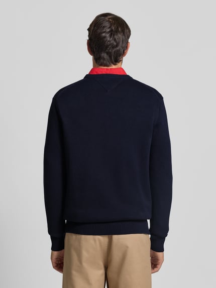 Tommy Hilfiger Regular fit gebreide pullover van zuiver katoen Marineblauw - 5