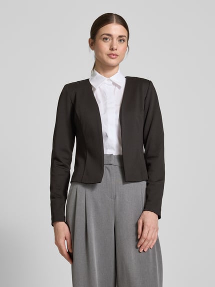 ICHI Regular fit blazer met opengewerkte voorkant, model 'KATE' Zwart - 4