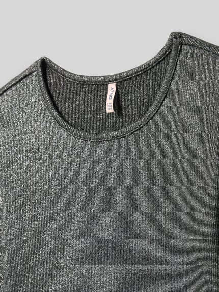 ONLY Bluzka z długim rękawem o kroju slim fit z mieszanki bawełny model ‘TRINNY’ Czarny 2