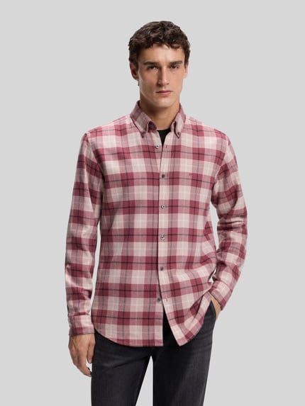 BOSS Orange Regular Fit Freizeithemd mit Button-Down-Kragen Hellrot 4
