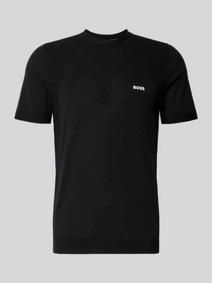 BOSS Green T-shirt o kroju regular fit z mieszanki bawełny model ‘MOMENTUM’ Czarny 2