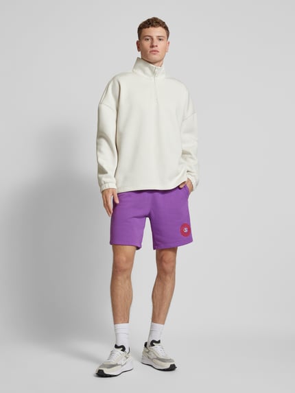 Champion Regular Fit Sweatshorts mit Logo-Badge Lila 1