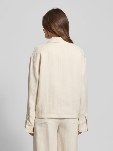 Marc O'Polo Regular fit overshirt in een mix van linnen en viscose Ecru - 5