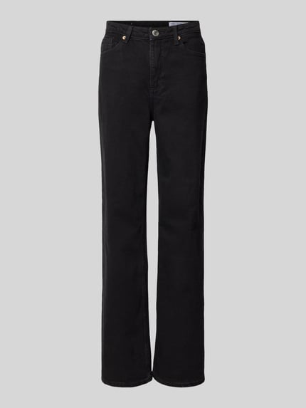VERO MODA Wide Leg Jeans aus Baumwoll-Mix Modell 'TESSA' Black 2