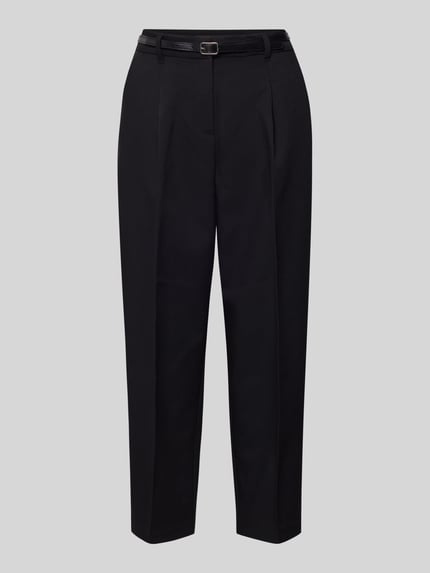 Produktfoto, Barrel Fit Stoffhose mit Gürtel Modell 'ELMA' von Vero Moda, unifarben, mittelhoher Bund, Bundfalten, seitliche Taschen