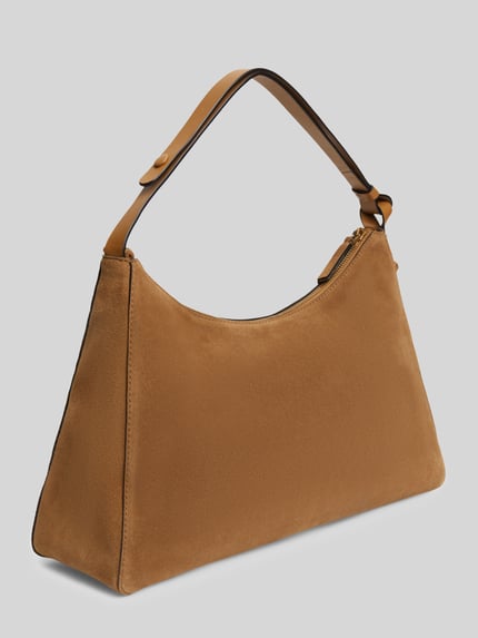 Tommy Hilfiger Henkeltasche aus echtem Veloursleder mit Label-Detail Cognac 5