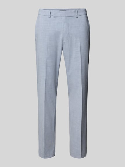 Produktfoto, Anzughose mit Gesäßtaschen Modell 'Beppe' von CINQUE in hellem Grau, Material-Mix mit Viskose-Anteil, Slim-Fit, Bügelfalten, Bundweite 45 cm, Innenbeinlänge 78 cm, strukturierte Oberfläche, für Herren