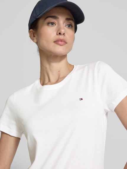 Tommy Hilfiger T-shirt van biologisch katoen met logoborduursel Wit - 3
