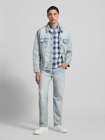 Levi's® tapered fit jeans van mix van katoen en linnen model '502®' Lichtblauw - 1
