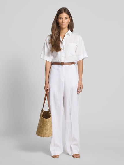 Tommy Hilfiger Tailored Fit Leinenhose aus Leinen-Lyocell-Mix Weiss 1