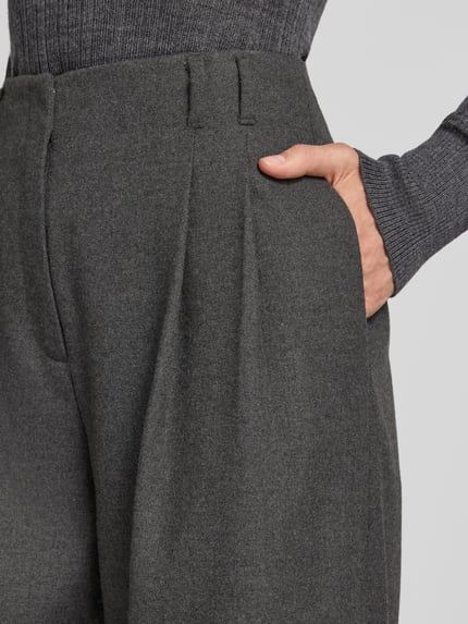 Jake*s Collection Regular Fit Bundfaltenhose mit Bügelfalten Dunkelgrau Melange 3