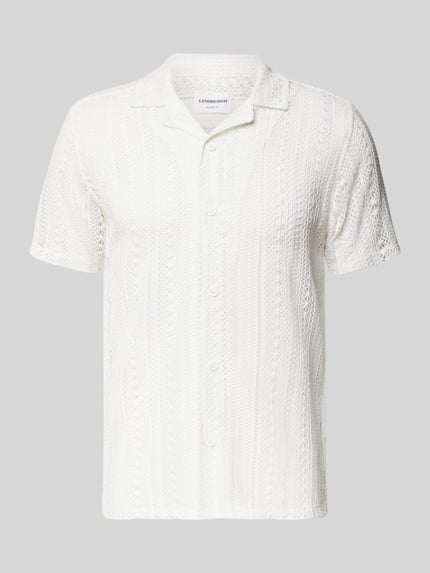 Lindbergh Relaxed Fit Strickhemd mit Resortkragen Offwhite 2