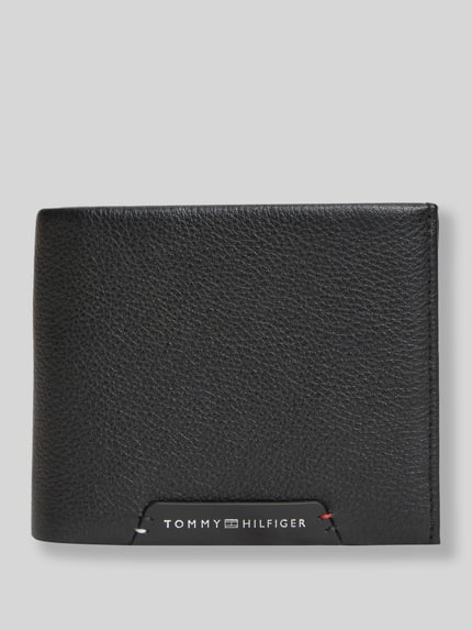Tommy Hilfiger Portemonnaie aus echtem Leder BLACK 1