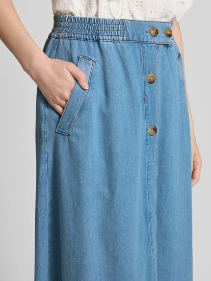 MOS MOSH Jeansrok met strookzakken, model 'Marti' Blauw - 3