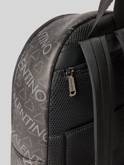 Produktfoto, Rucksack in Leder-Optik Modell 'Zafir' von VALENTINO BAGS mit Logo-Detail, Reißverschluss, Netzstruktur, Schwarz-Grau