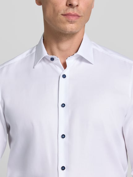 OLYMP Level 5 Regular Fit Businesshemd mit kontrastiertem Innenkragen Weiss 3