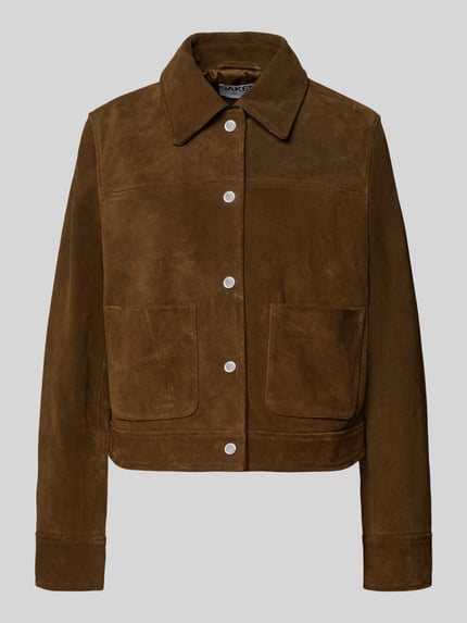 Lederjacke mit Druckknöpfen Shop The Look MANNEQUINE