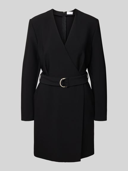 Jake*s Collection Wickelkleid mit Gürtel und V-Ausschnitt Black 2