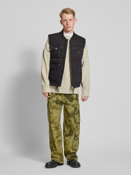 PEGADOR Wide Leg Cargohose mit Gesäßtaschen Modell 'HARMON' Oliv Melange 1