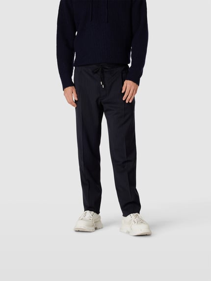 Lardini broek met streepmotief Donkerblauw - 4