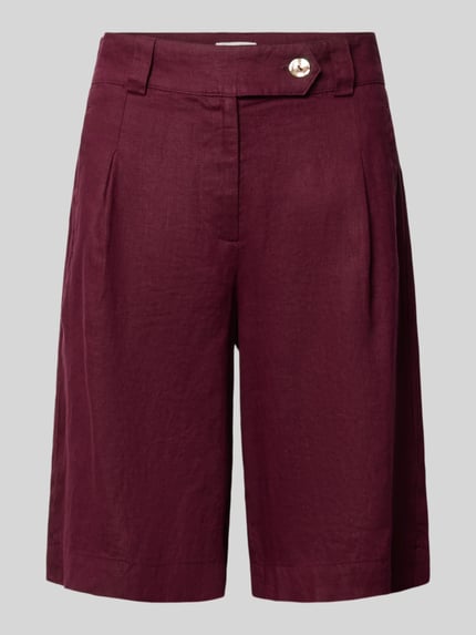 Christian Berg Woman Bermudas aus Leinen mit Gesäßtaschen Schoko 2