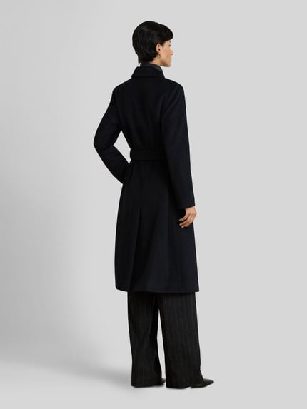 Lauren Ralph Lauren płaszcz o kroju regular fit z mieszanki wełny z domieszką kaszmiru Czarny 5