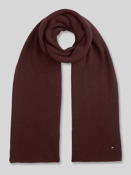 Tommy Hilfiger Schal mit Logo-Detail aus Kaschmir Bordeaux 1