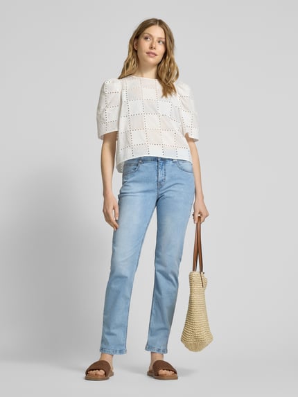 MAC Regular fit jeans met blinde gulp, model 'Sue' Lichtblauw - 1