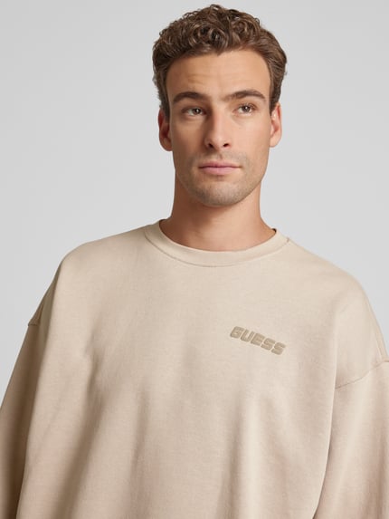 GUESS Activewear Sweatshirt mit Label-Print Modell 'EMIS' Beige 3