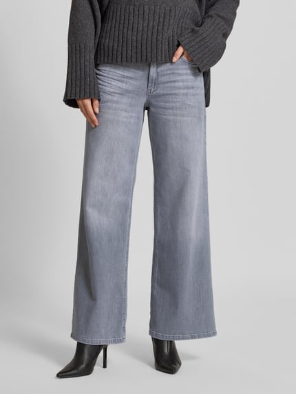 Milano Italy Wide Leg Jeans im 5-Pocket-Design Hellgrau 4