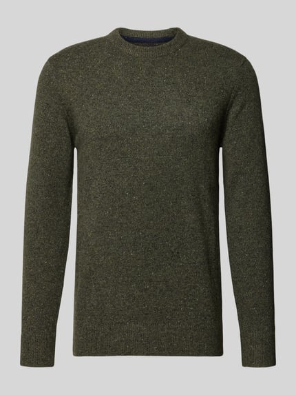 Pullover aus Woll-Seide-Mix mit Rundhalsausschnitt Modell 'TISBURY' Shop The Look MANNEQUINE