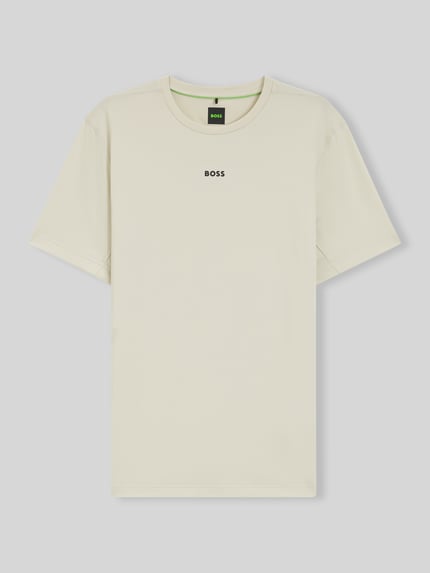 BOSS Green Slim Fit Sport-T-Shirt mit Label-Print Modell 'TS_Active' Sand 2