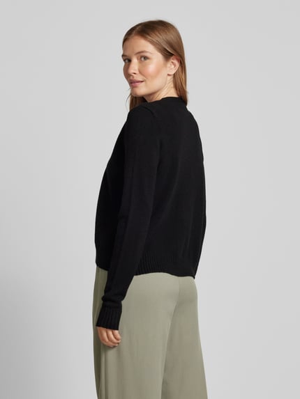 VILA Cardigan mit gerippten Abschlüssen Black 5