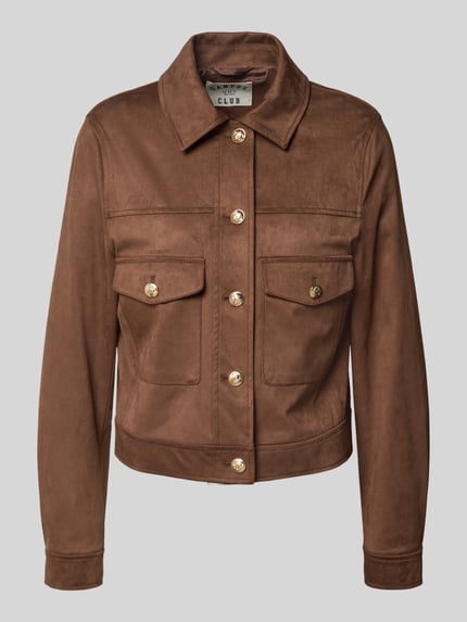 Kunstlederjacke mit Umlegekragen Shop The Look MANNEQUINE