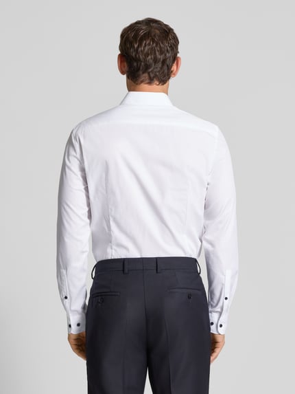 Jake*s Slim Fit Businesshemd aus Baumwolle mit Kentkragen Weiss 5