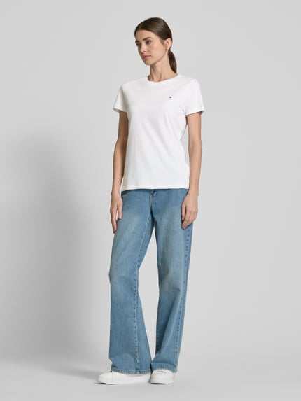 Tommy Hilfiger T-shirt van biologisch katoen met logoborduursel Wit - 1
